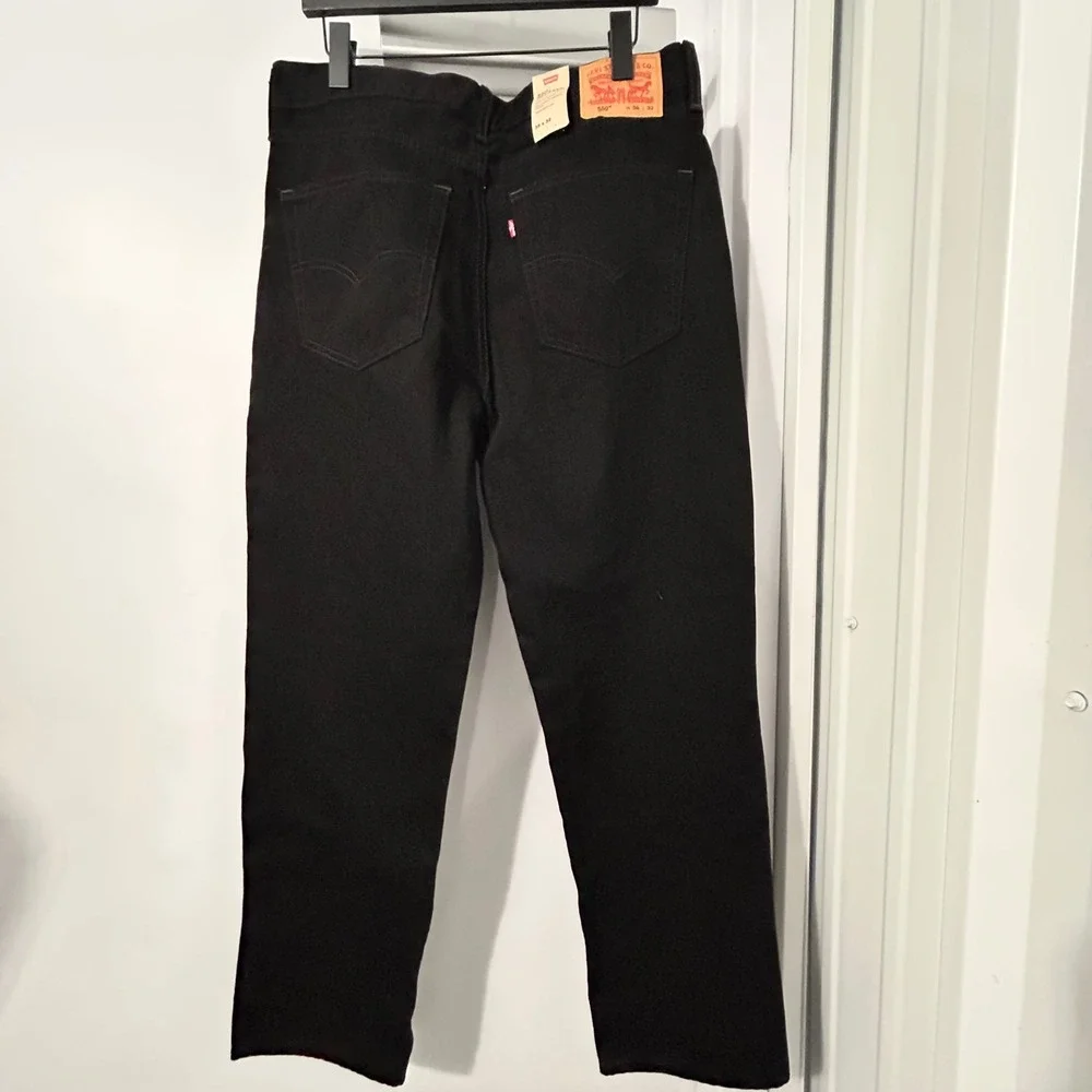 Levis 550 Relaxed Fit Tapered Leg Jeans Mens 36x32 Black Denim